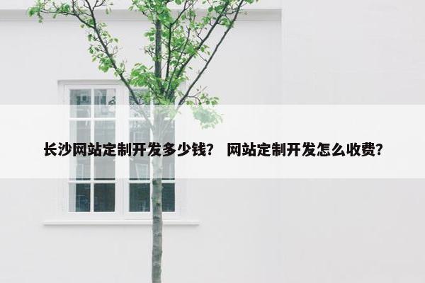 长沙网站定制开发多少钱？ 网站定制开发怎么收费？