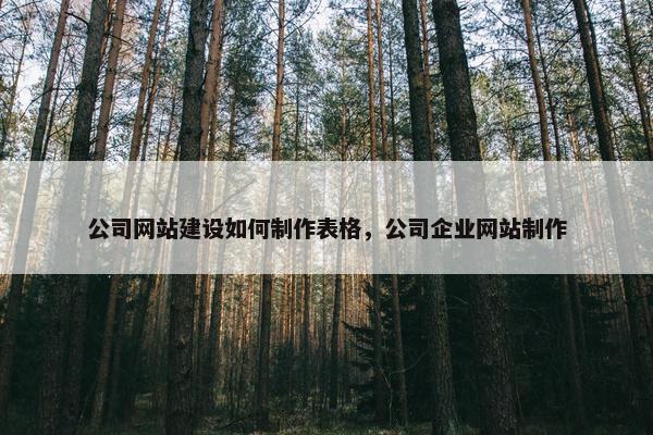 公司网站建设如何制作表格，公司企业网站制作