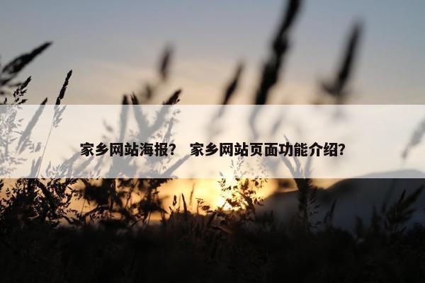 家乡网站海报？ 家乡网站页面功能介绍？