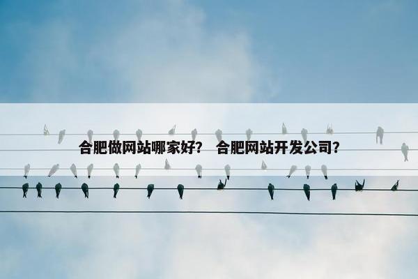 合肥做网站哪家好？ 合肥网站开发公司？