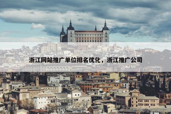 浙江网站推广单位排名优化，浙江推广公司