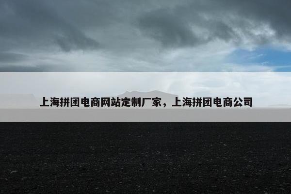 上海拼团电商网站定制厂家，上海拼团电商公司
