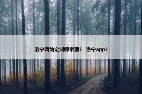 洛宁网站定制哪家强？ 洛宁app？
