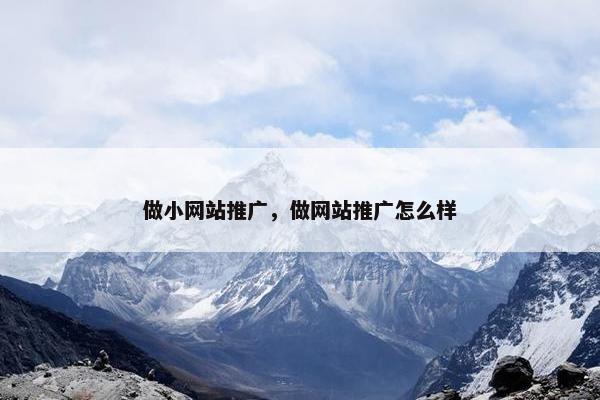 做小网站推广，做网站推广怎么样