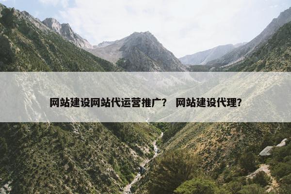 网站建设网站代运营推广？ 网站建设代理？