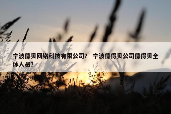 宁波德贝网络科技有限公司？ 宁波德得贝公司德得贝全体人员？
