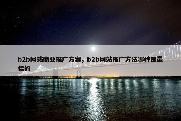 b2b网站商业推广方案，b2b网站推广方法哪种是最佳的