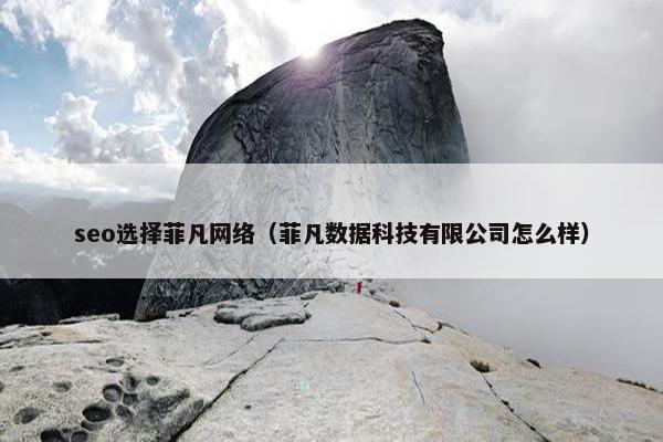 seo选择菲凡网络（菲凡数据科技有限公司怎么样）