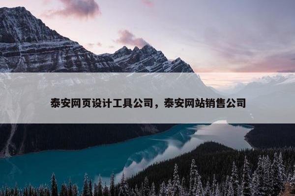 泰安网页设计工具公司，泰安网站销售公司