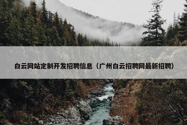 白云网站定制开发招聘信息（广州白云招聘网最新招聘）