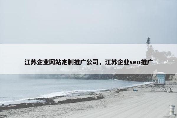 江苏企业网站定制推广公司，江苏企业seo推广