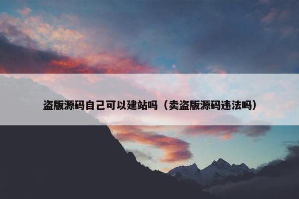 盗版源码自己可以建站吗（卖盗版源码违法吗）