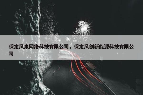 保定风泉网络科技有限公司，保定风创新能源科技有限公司