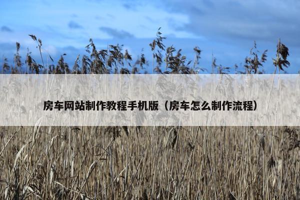 房车网站制作教程手机版（房车怎么制作流程）