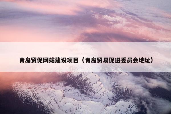 青岛贸促网站建设项目（青岛贸易促进委员会地址）