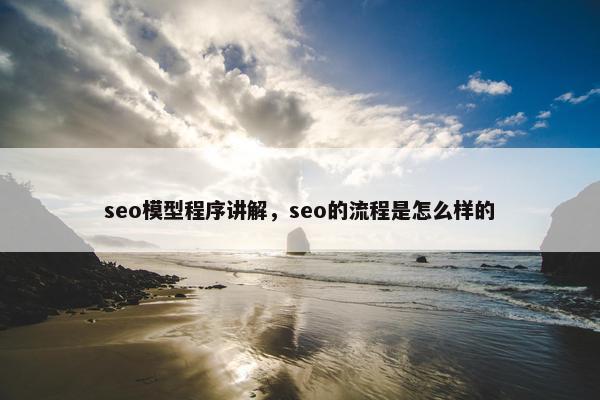 seo模型程序讲解，seo的流程是怎么样的