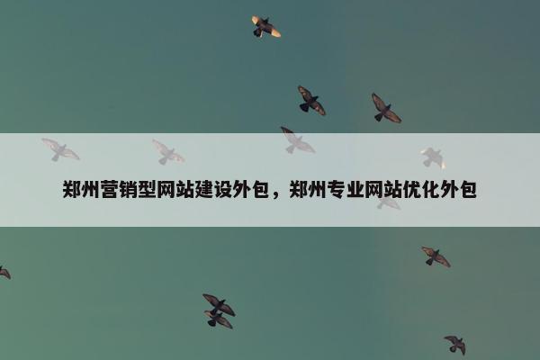 郑州营销型网站建设外包，郑州专业网站优化外包