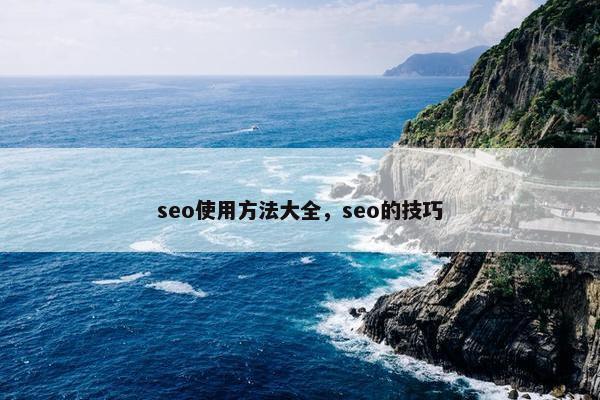 seo使用方法大全，seo的技巧