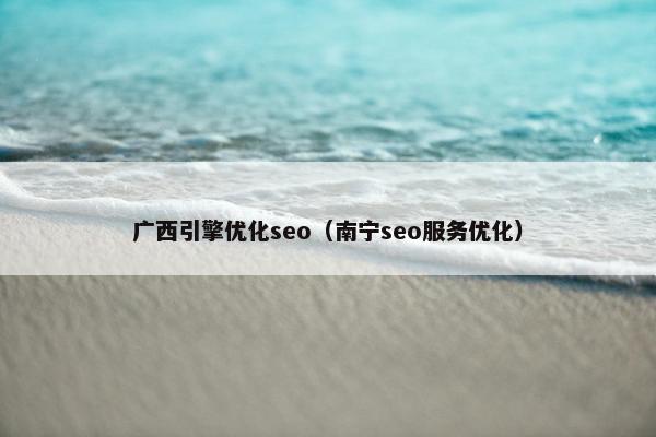 广西引擎优化seo（南宁seo服务优化）
