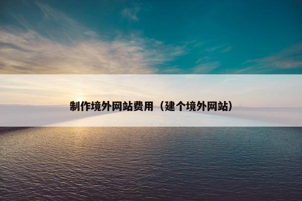 制作境外网站费用（建个境外网站）