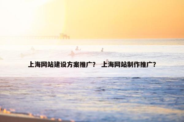 上海网站建设方案推广？ 上海网站制作推广？