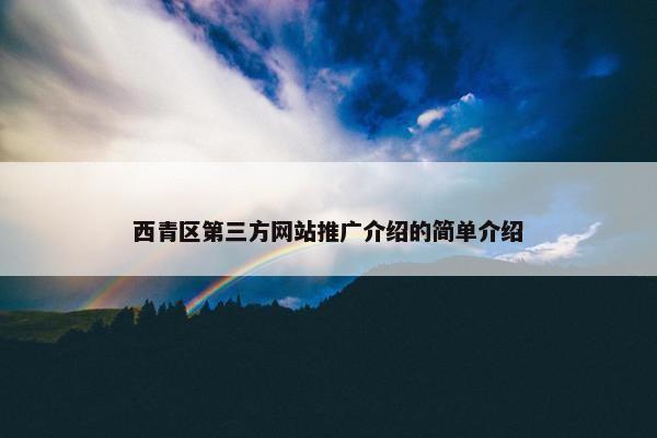 西青区第三方网站推广介绍的简单介绍