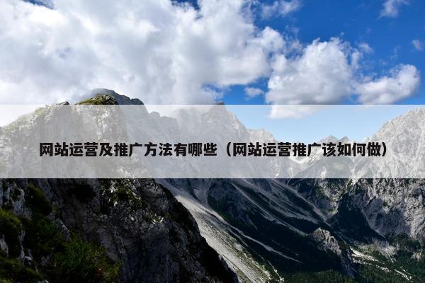 网站运营及推广方法有哪些（网站运营推广该如何做）
