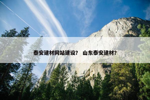 泰安建材网站建设？ 山东泰安建材？