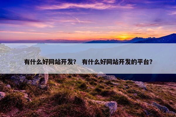 有什么好网站开发？ 有什么好网站开发的平台？