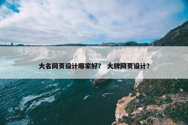 大名网页设计哪家好？ 大牌网页设计？