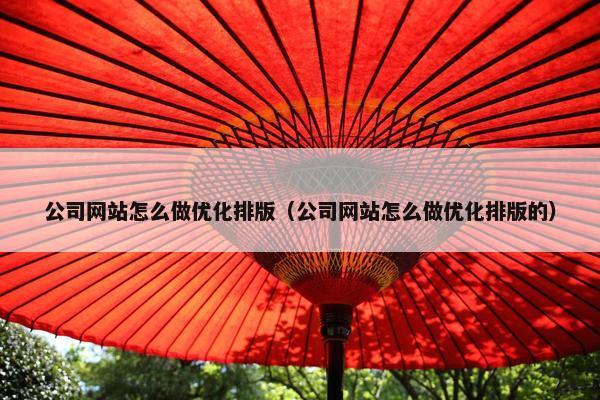 公司网站怎么做优化排版（公司网站怎么做优化排版的）