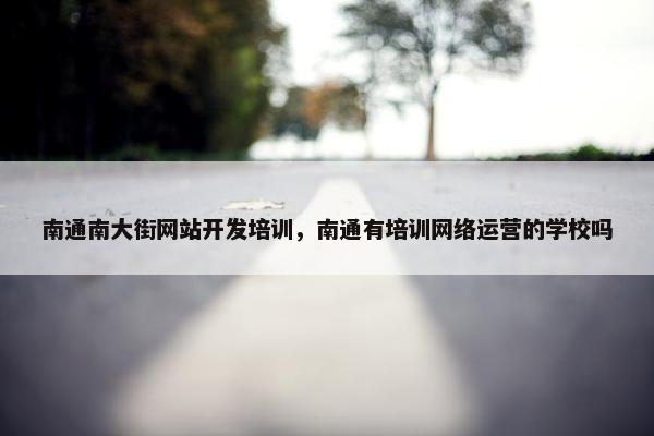 南通南大街网站开发培训，南通有培训网络运营的学校吗