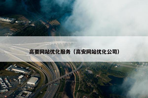 高要网站优化服务（高安网站优化公司）