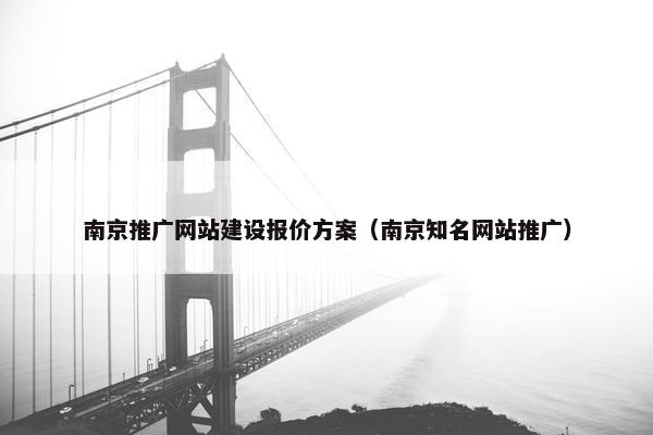 南京推广网站建设报价方案（南京知名网站推广）