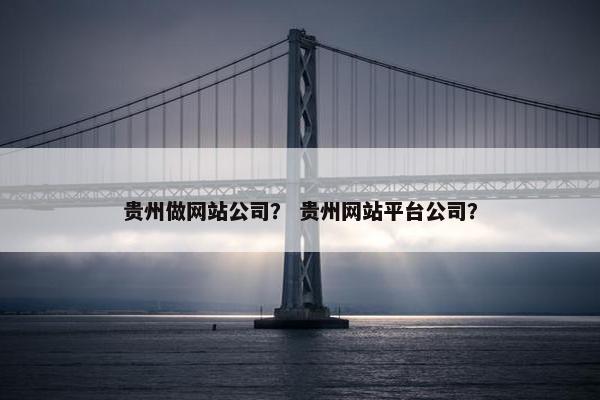 贵州做网站公司？ 贵州网站平台公司？