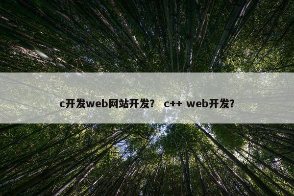 c开发web网站开发？ c++ web开发？