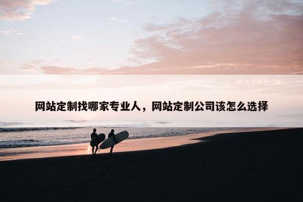 网站定制找哪家专业人，网站定制公司该怎么选择