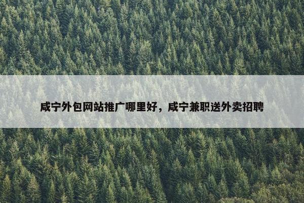 咸宁外包网站推广哪里好，咸宁兼职送外卖招聘