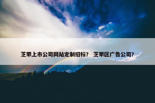芝罘上市公司网站定制招标？ 芝罘区广告公司？