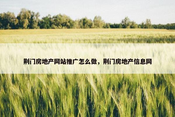 荆门房地产网站推广怎么做，荆门房地产信息网