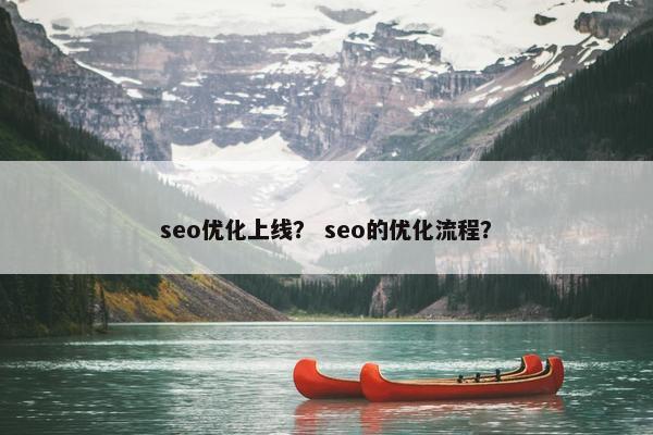 seo优化上线？ seo的优化流程？