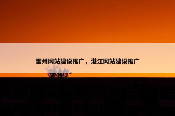 雷州网站建设推广，湛江网站建设推广