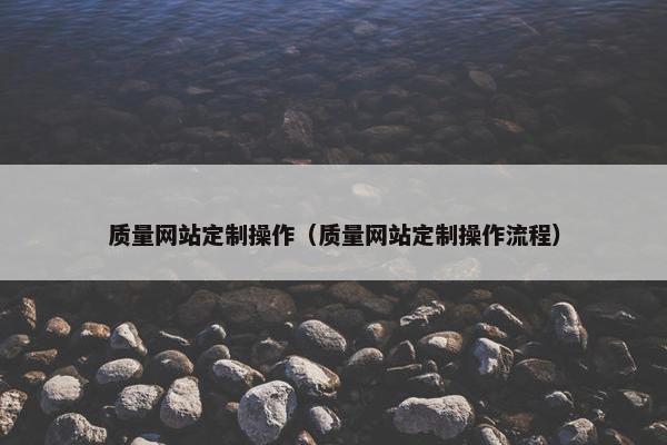 质量网站定制操作（质量网站定制操作流程）