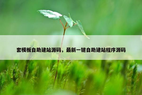 套模板自助建站源码，最新一键自助建站程序源码