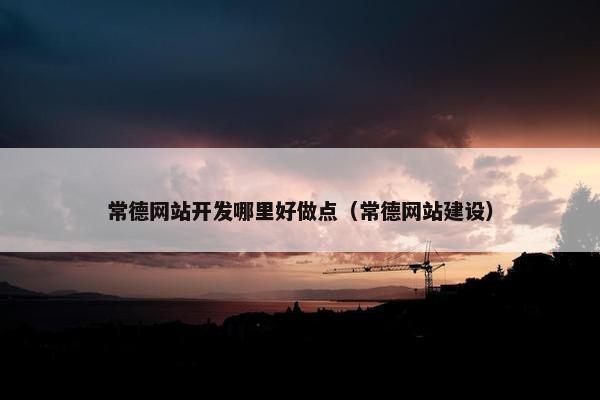 常德网站开发哪里好做点（常德网站建设）